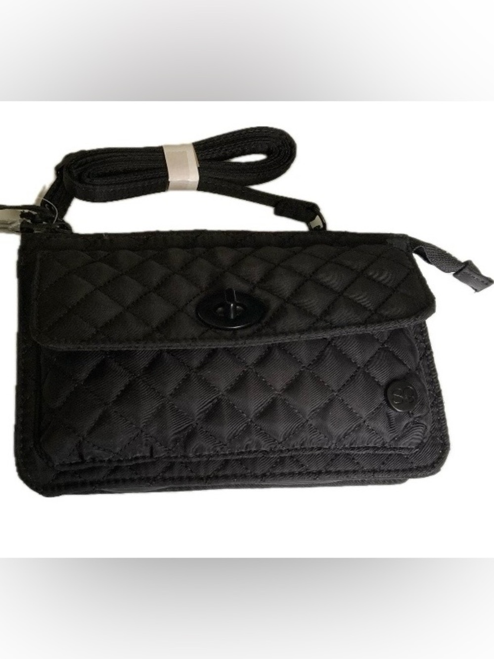 NWT SAMANTHA BROWN Quilted Crossbody Travel Bag Organizer Black